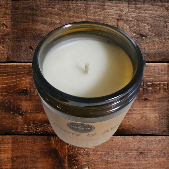 Black Cherry & Almond Hand Poured 7oz Candle - Picture 2 of 3